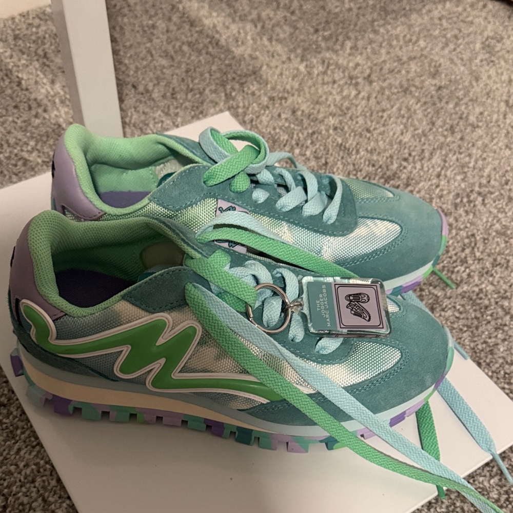 Marc Jacobs Kids Mint & Teal Retro Runner Sneakers - Picture 3 of 10